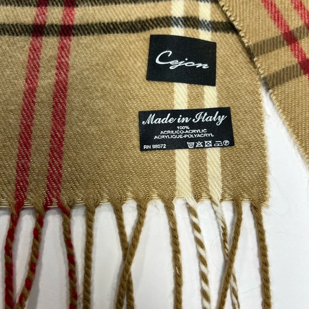 Cejon Classic Italian Tartan Plaid Neck Scarf Made in Italy - Picture 4 of 4